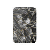 Tapis De Bain Triangles géométriques d'agate d'or blanc noir de (Devant (Vertical))