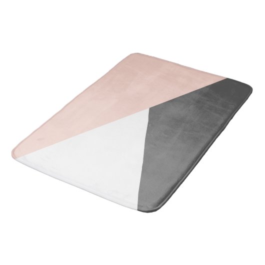 Tapis De Bain Triangles géométriques élégants rose et gris (Angle)