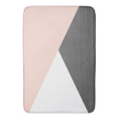 Tapis De Bain Triangles géométriques élégants rose et gris (devant Vertical)