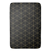 Tapis De Bain Triangles Géométriques Noir Or Bohème Glamour Mini (devant Vertical)