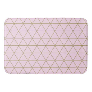 Tapis De Bain Triangles Géométriques Rose Doré Bohème Glamour Mi