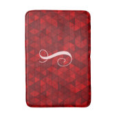 Tapis De Bain Triangles géométriques rouges modernes Monogramme  (Devant (Vertical))