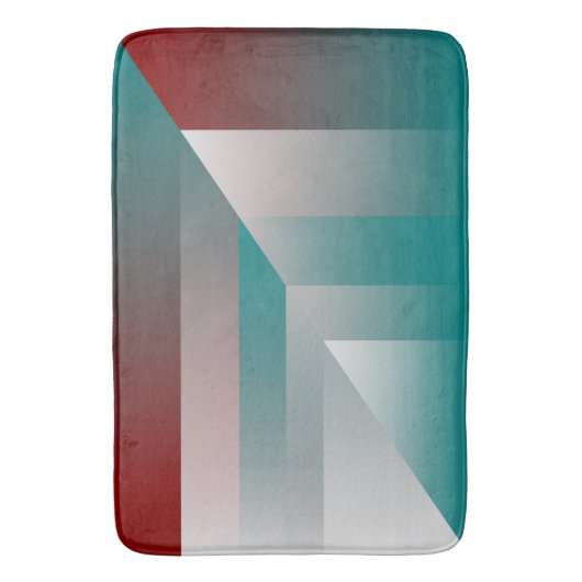 Tapis De Bain triangles gris bordeaux turquoise (devant Vertical)