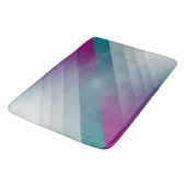 Tapis De Bain triangles gris magenta turquoise (Angle)