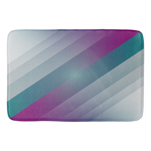 Tapis De Bain triangles gris magenta turquoise (Devant)