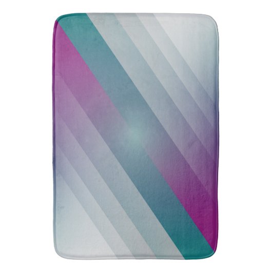 Tapis De Bain triangles gris magenta turquoise (devant Vertical)