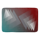Tapis De Bain Triangles gris sur bordeaux turquoise (Devant)