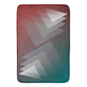 Tapis De Bain Triangles gris sur bordeaux turquoise (devant Vertical)