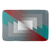 Tapis De Bain Triangles gris turquoise sur bordeaux (Devant)