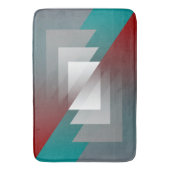 Tapis De Bain Triangles gris turquoise sur bordeaux (devant Vertical)