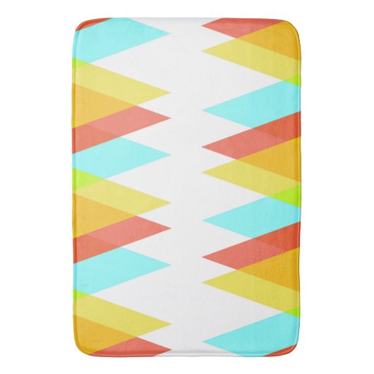 Tapis De Bain Triangles jaunes, rouges et bleus cadets (devant Vertical)