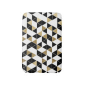 Tapis De Bain Triangles modernes noires, blanches, et de Faux (Devant (Vertical))