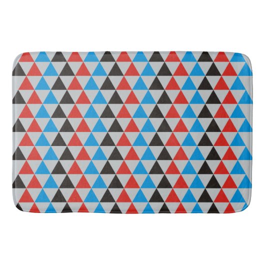 Tapis De Bain Triangles motif - rouge noir bleu (Devant)