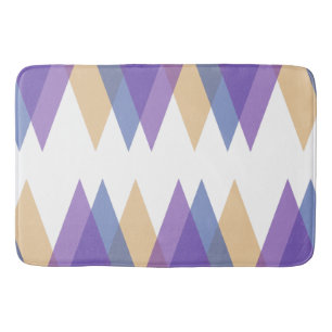 Tapis De Bain Triangles pourpre, bleu et jaune