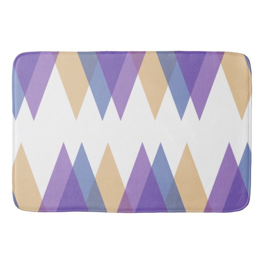 Tapis De Bain Triangles pourpre, bleu et jaune (Devant)