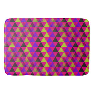Tapis De Bain Triangles sans couture motif - vert noir violet