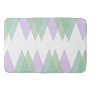 Tapis De Bain Triangles vert et lilas