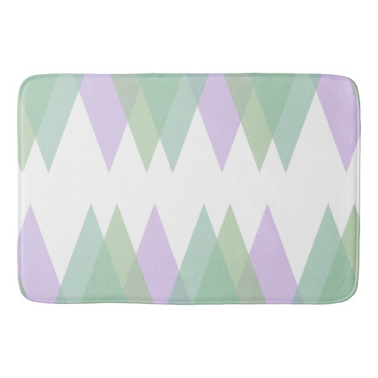 Tapis De Bain Triangles vert et lilas (Devant)