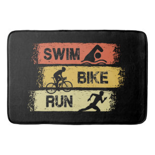 Tapis De Bain Triathlon - Nager Vélo Courir