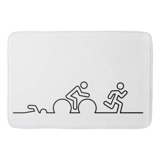 Tapis De Bain Triathlon. Natation, cyclisme et course. (Devant)