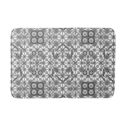 Tapis De Bain Tribal Batik - gris / gris, noir et blanc (Devant)