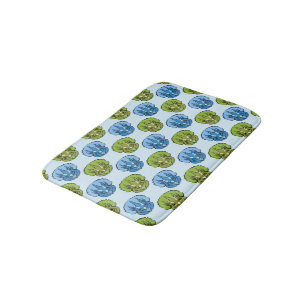 Tapis De Bain Tricératops Bleu et Vert Cute Dinosaur Motif