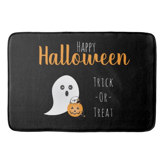 Tapis De Bain Trick Ou Traiter Happy Halloween Ghost Éffrayant (Devant)