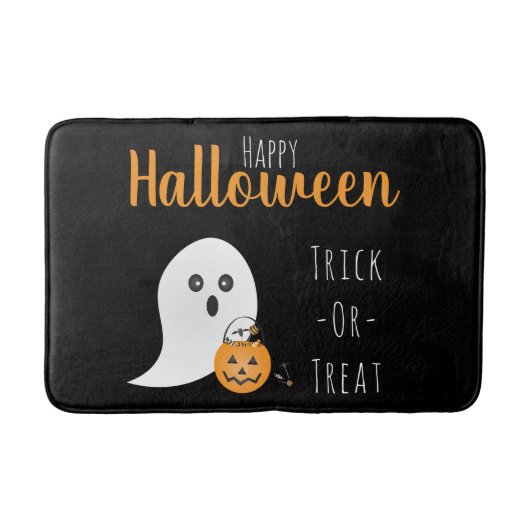 Tapis De Bain Trick Ou Traiter Happy Halloween Ghost Éffrayant (Devant)