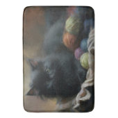 Tapis De Bain Tricot compagnon Kitten noir avec fils (devant Vertical)