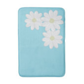 Tapis De Bain Trio de Fleurs de marguerite Blanche Aqua Blue Bat (Devant (Vertical))