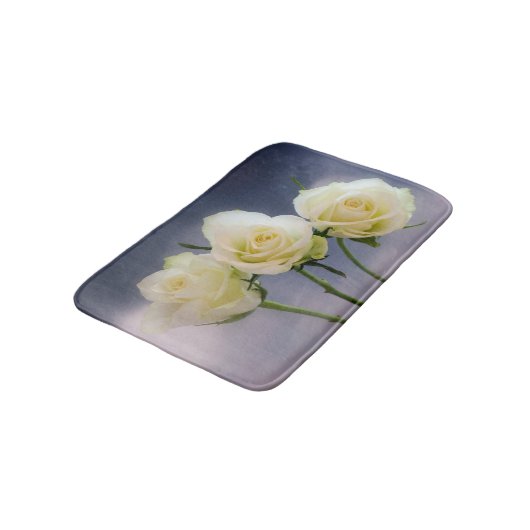 Tapis De Bain Trio de roses blanches (Angle)