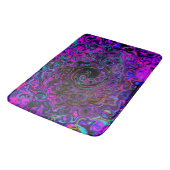 Tapis De Bain Trippy Black et Magenta Retro Liquid Swirl (Angle)