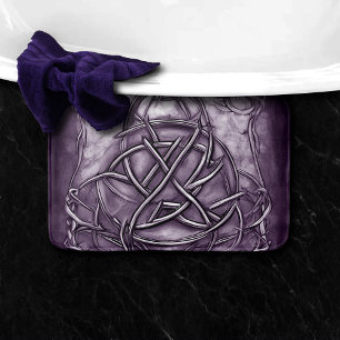 Tapis De Bain Triquetra Trinity Knot Lavender Purple Faux Métal
