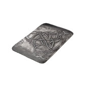 Tapis De Bain Triquetra Trinity Knot Silvery Pewter Faux Metal (Angle)