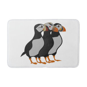 Tapis De Bain Trois adorables Puffin debout ensemble Carton