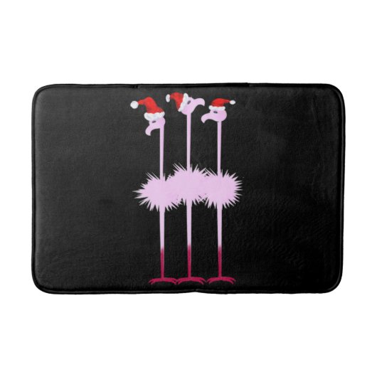 Tapis De Bain Trois Flamants roses de Noël (Devant)