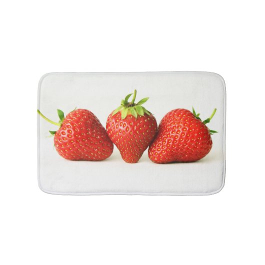 Tapis De Bain Trois Fraises Sur Blanc Bmcna (Devant)