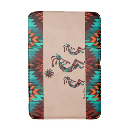 Tapis De Bain Trois Kokopelli Sud-Ouest (Devant (Vertical))