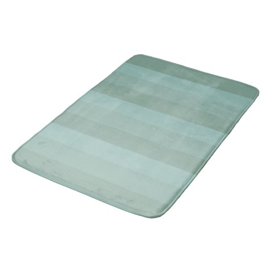 Tapis De Bain Trois nuances de rayures vertes (Angle)