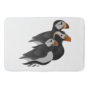 Tapis De Bain Trois Puffins Adorablement Friendly Baignade Carto