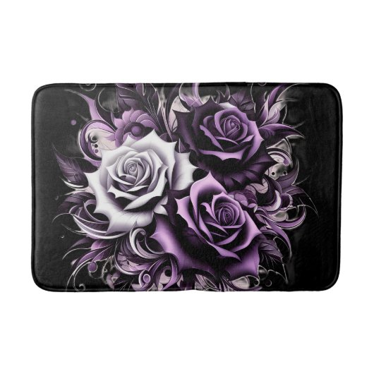 Tapis De Bain Trois Roses pourpres (Devant)