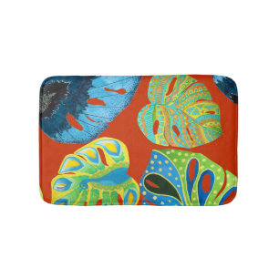 Tapis De Bain Tropical Chic : Motif feutré sans joint.