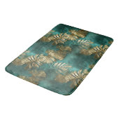 Tapis De Bain Tropical Gold Emerald Feuilles verts (Angle)