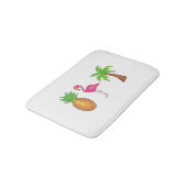 Tapis De Bain Tropical Print Palm Tree Ananas Flamant rose rose (Angle)
