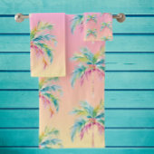 Tapis De Bain Tropical Sunset Palm Tree 