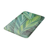 Tapis De Bain Tropiques de feuillage vert rayé Feuilles tropicau (Angle)
