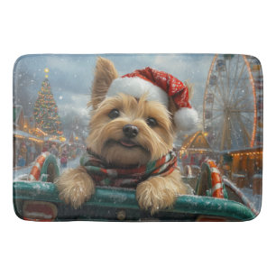 Tapis De Bain Trottinette de Cairn Terrier Montagnes Russes Noël