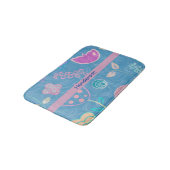 Tapis De Bain Tulipe florale moderne rose et violet (Angle)