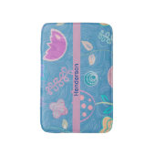 Tapis De Bain Tulipe florale moderne rose et violet (Devant (Vertical))