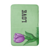 Tapis De Bain Tulipe Pourpre Fleural Sage Amour Vert (Devant (Vertical))